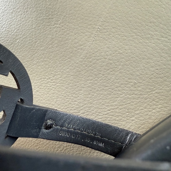 Authentic Tory Burch Miller Sandals Flip Flops Logo Leather Gray W 8.5 - Picture 6 of 8